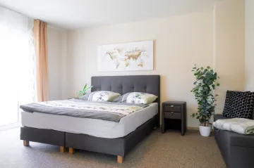 Schlafzimmer barrierearme Eck-Wohnung